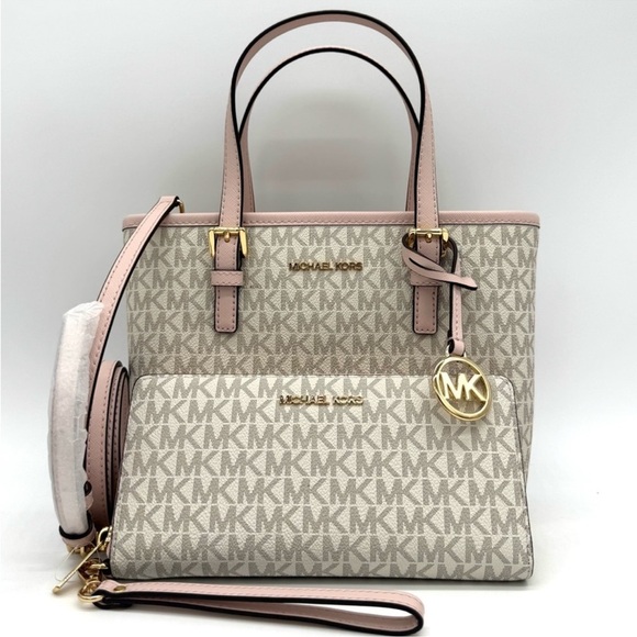 Michael Kors Jet Set Travel Extra-Small Top-Zip Tote Bag & Continental Wallet - Picture 1 of 11